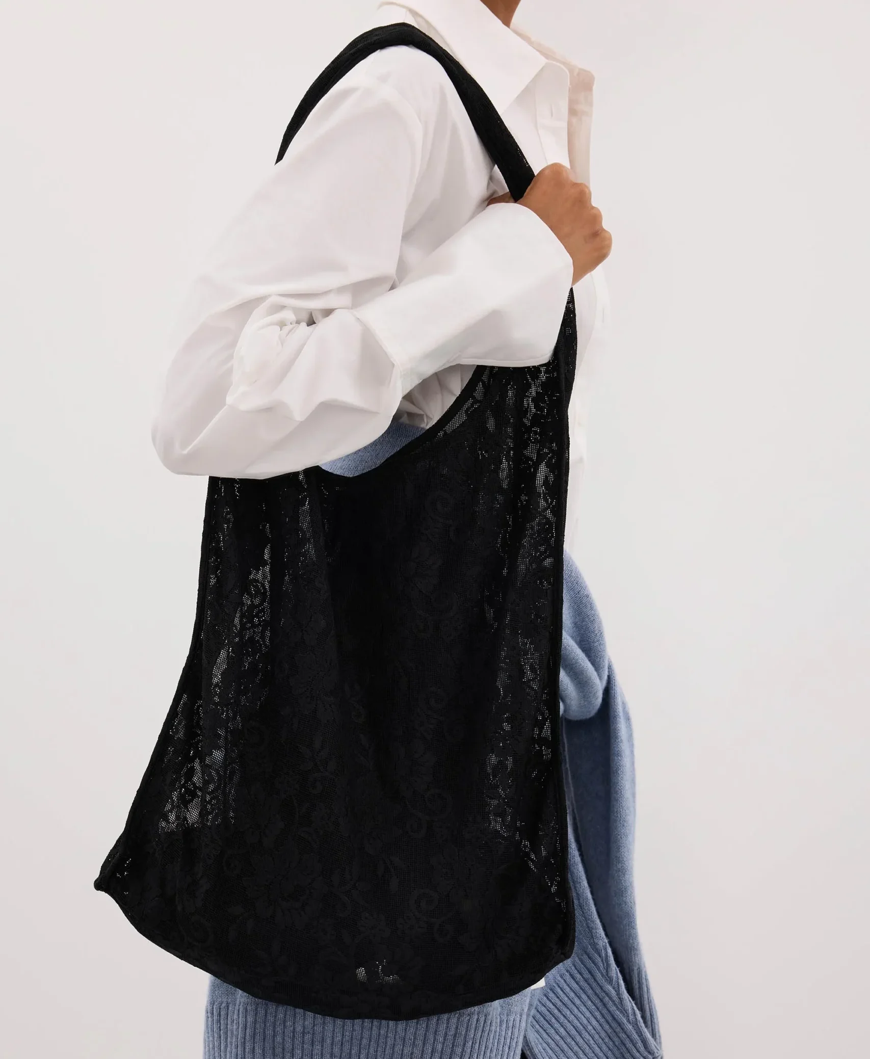 Anya Black Lace Shoulder Bag