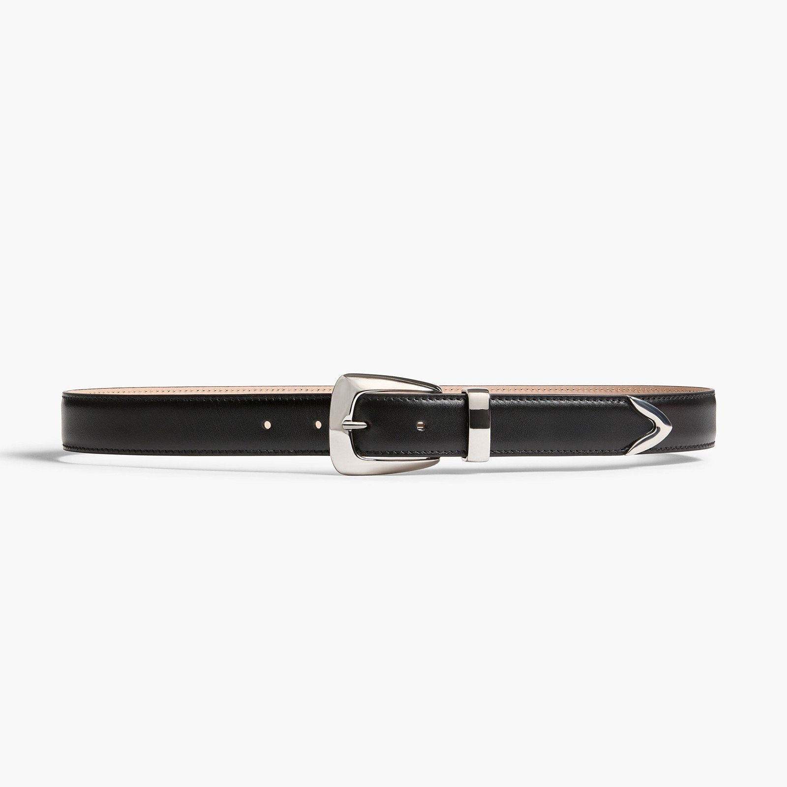 Benny Belt in Black Leather with Silver